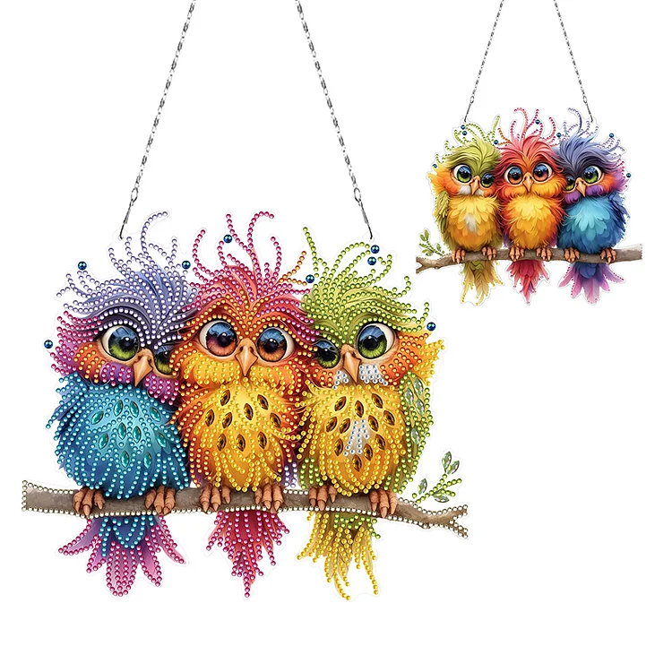 Acrylic Special Shape Birds Diamond Painting Art Pendants Rhinestone Pendants