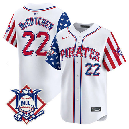 Men's Pittsburgh Pirates #22 Andrew McCutchen White 2024 Fourth of July Vapor Limited Jersey