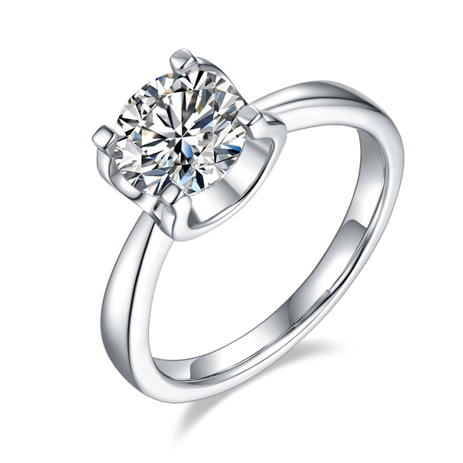 S925 Sterling Silver Ring Moissanite Ring High-end Ladies Ring Classic Bull Head Proposal Silver Ring 