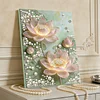 DIY Pearl Painting Pink Lotus for Home Decor with Frame(30x40cm)