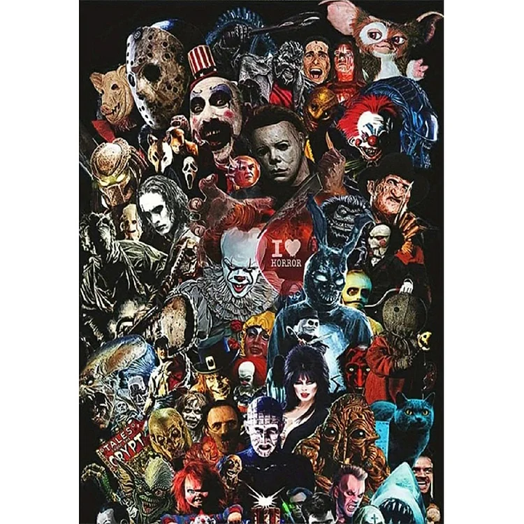 Collage Horror Characters - Painting By Numbers - 30*40CM gbfke