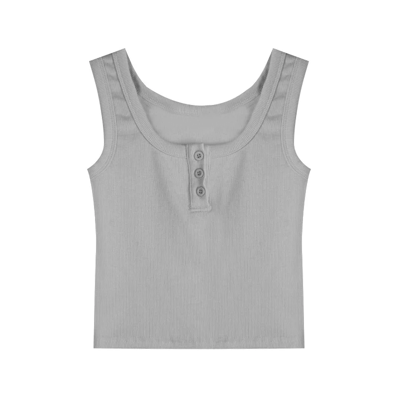 Uveng Uveng Sling Vest Inside The Bottom Of 2024 Summer New Sweet Hot Wind Outside The Short U Collar I-Word Top