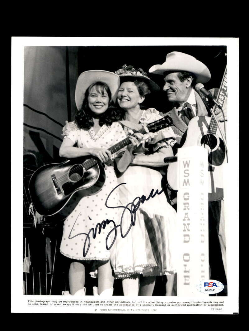 Sissy Spacek PSA DNA Coa Signed 8x10 Coal Miners Daughter Photo Poster painting Autograph