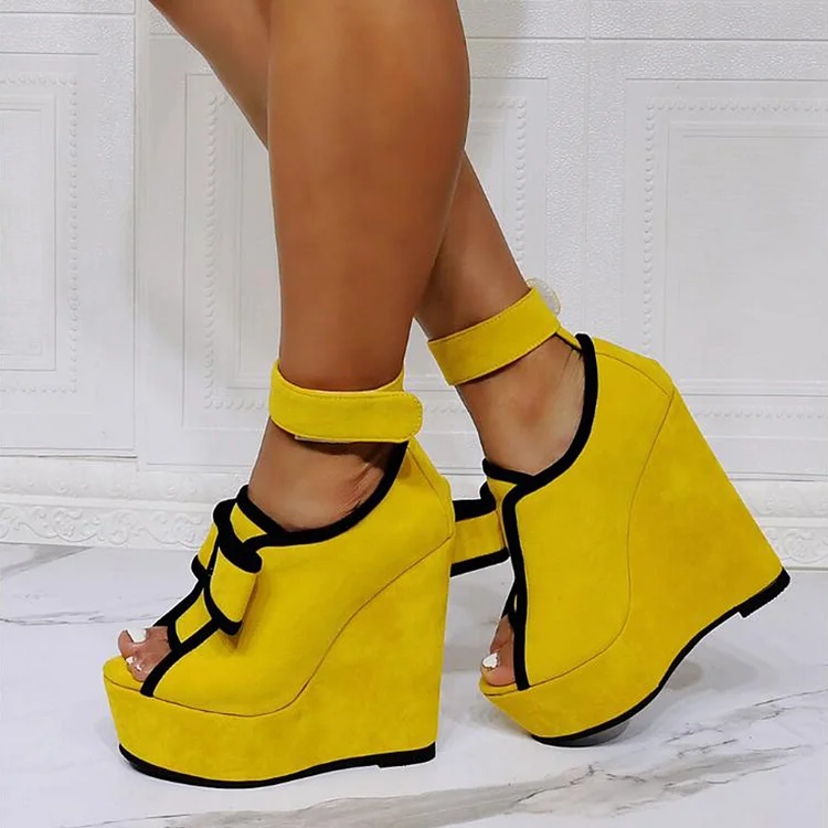 Yellow wedge heel on sale sandals