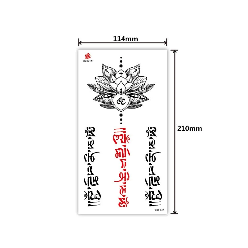 Tattoo Applique Arm Men and Women Small Full Arm Waterproof Tattoo Sticker Symbol Totem Animal Skull Text Tattoo Sticker