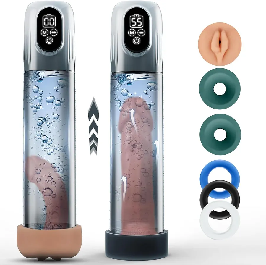 Automatic 4 Training Pressure and 5 Suction Air Water Extender Electric Penis  Pump for Men Dick Enlarger Erection