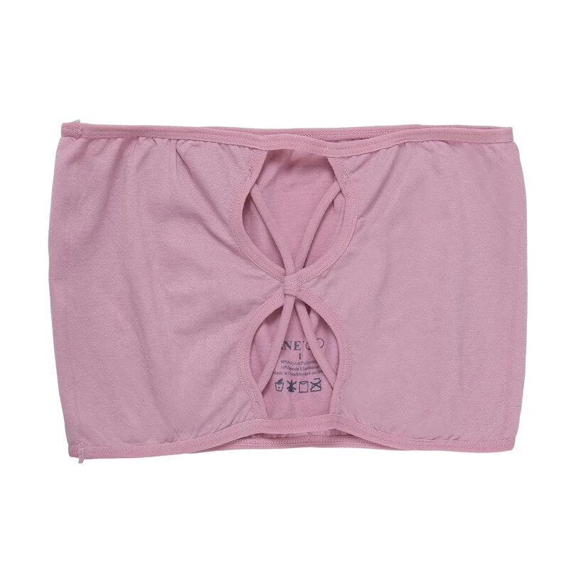 FINETOO Sexy Strapless Women's Underwear Set Seamless Woman Crop Top Suit Front Closure Tank Top + Lace Panty Push Up Lingerie