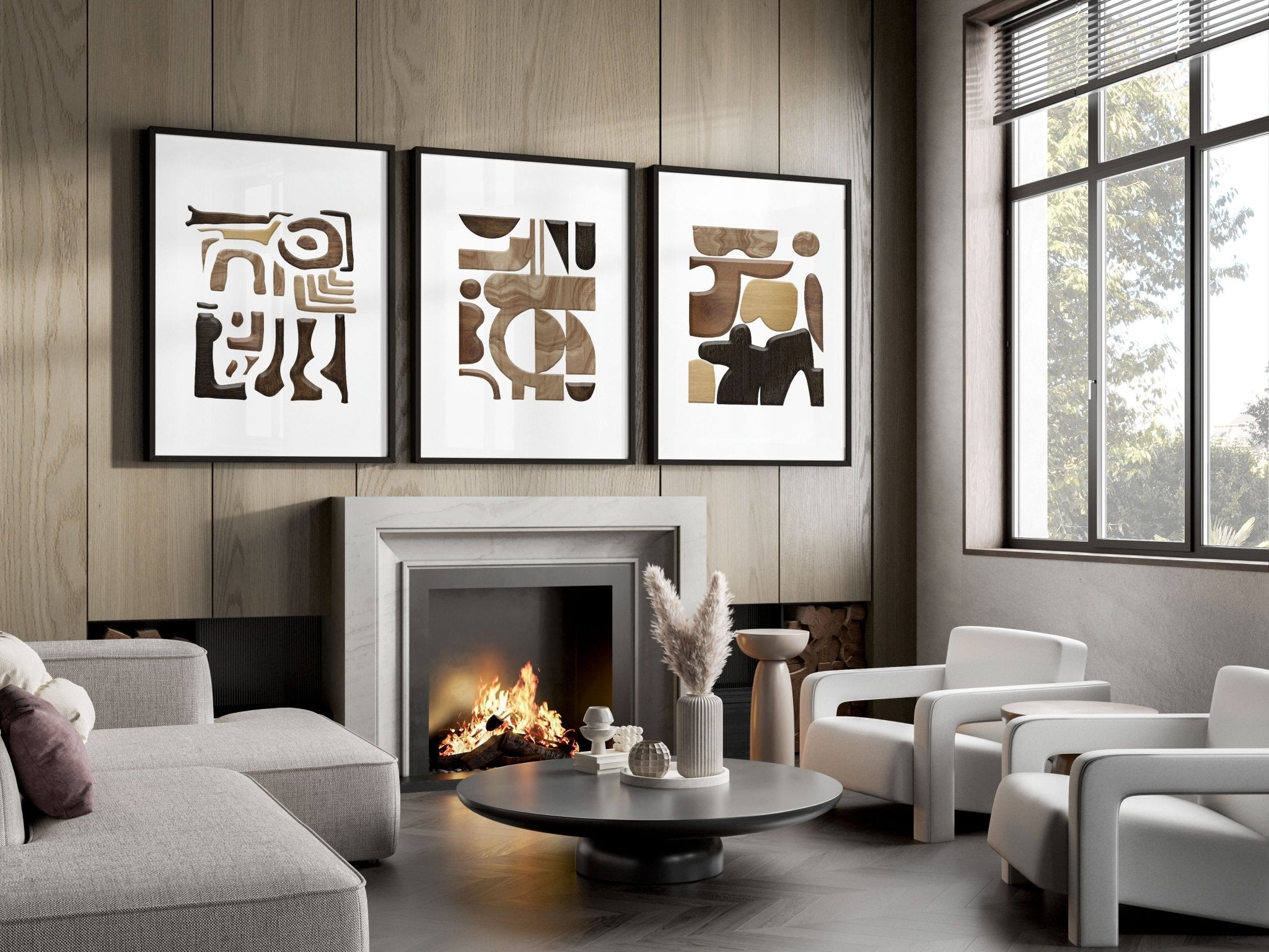 Abstract Wall Art Painting | Set of 3 wall art prints everthome