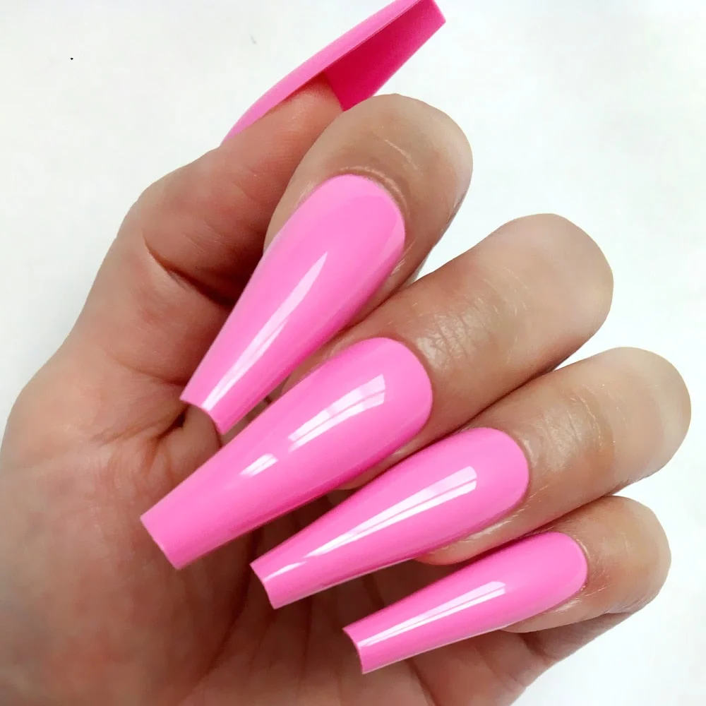 24Pcs Super Long Ballerina Artificial Fake Nail For Design Gradient Nude French False Nail DIY Finger Tip Manicure Tool-Nail Inspo