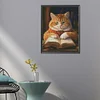 Diamond Painting-DIY Full Round Drill Reading Cat(50*40CM)