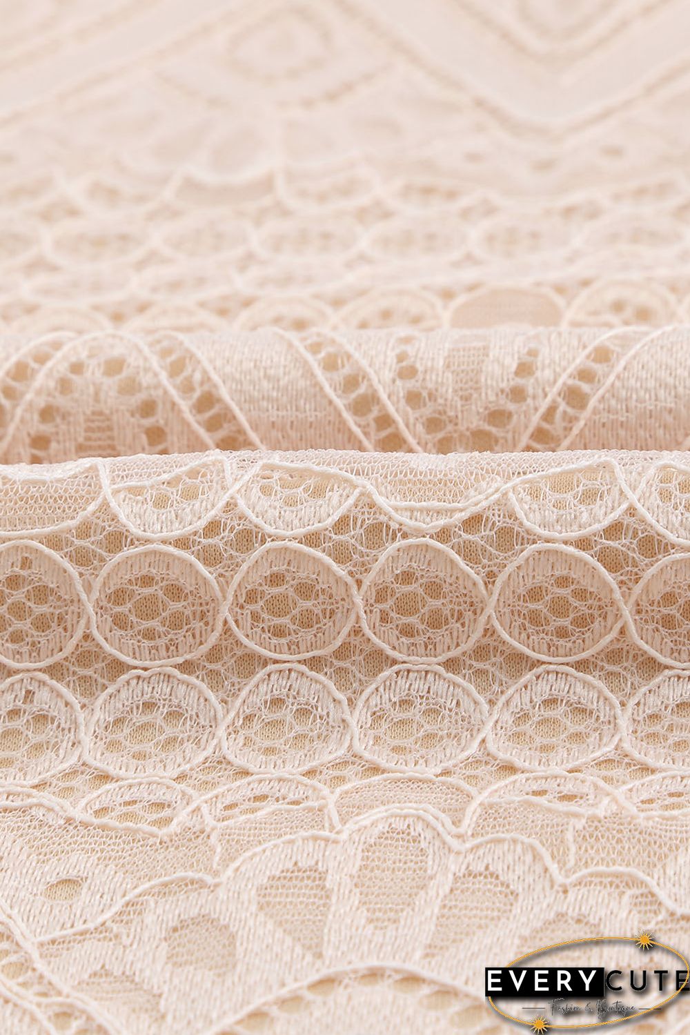 Lace Crochet Ruffle Hollow-out Long Sleeve Top