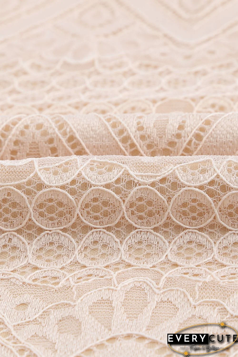 Lace Crochet Ruffle Hollow-out Long Sleeve Top