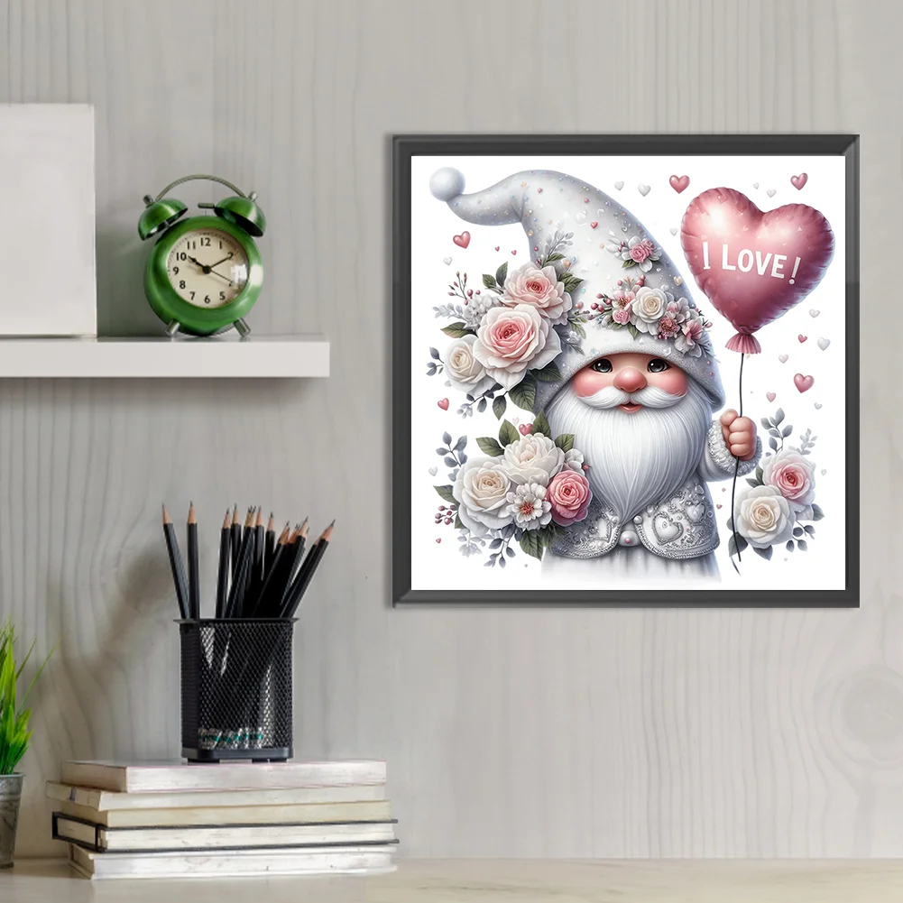 Diamond Painting - Full Round Drill - Valentines Day Gnome(Canvas|30*30cm)