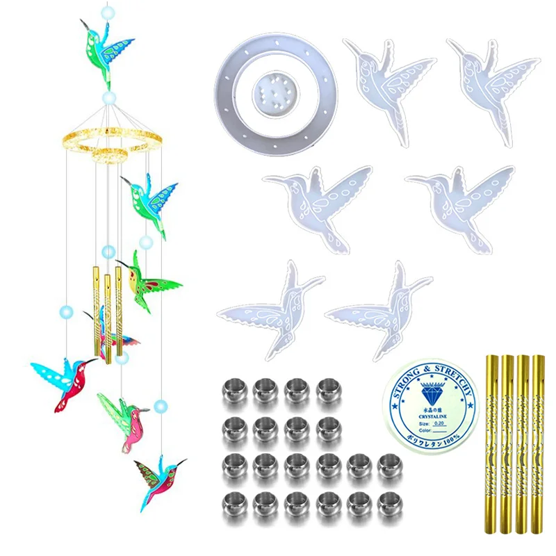 Hummingbird Wind Chime Resin Casting Mold with Material Package