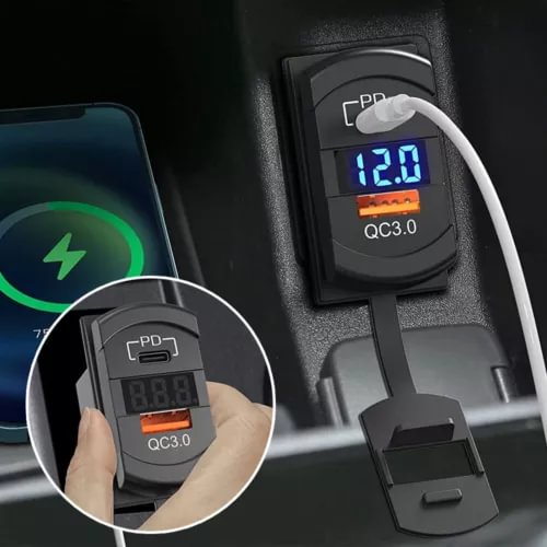 Dronehint Type-C PD QC3.0 USB Car Charger Socket 12V 24V Phone Charge Power Adapter Parts (For: Acura) Parts
