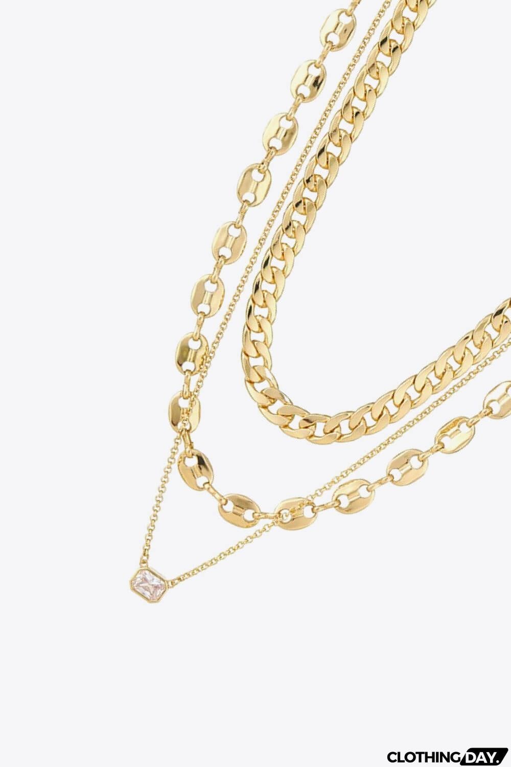 Zircon Copper Necklace Three-Piece Set