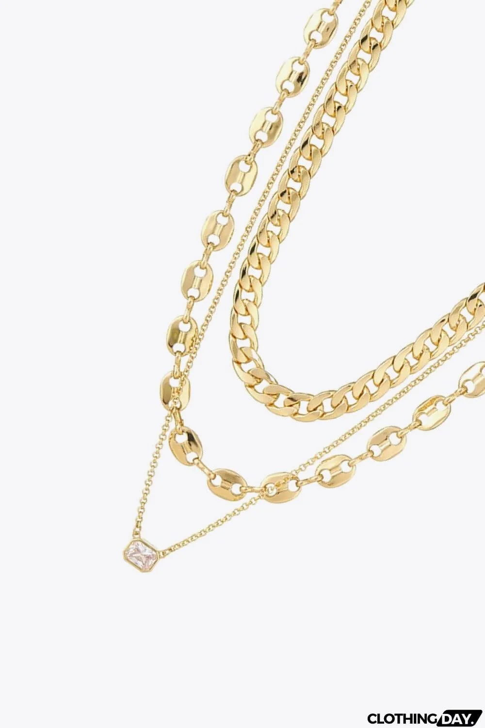 Zircon Copper Necklace Three-Piece Set