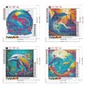 4pcs 5d bricolage complet rond perceuse diamant peinture dauphins kit décoration intérieure 30x30cm