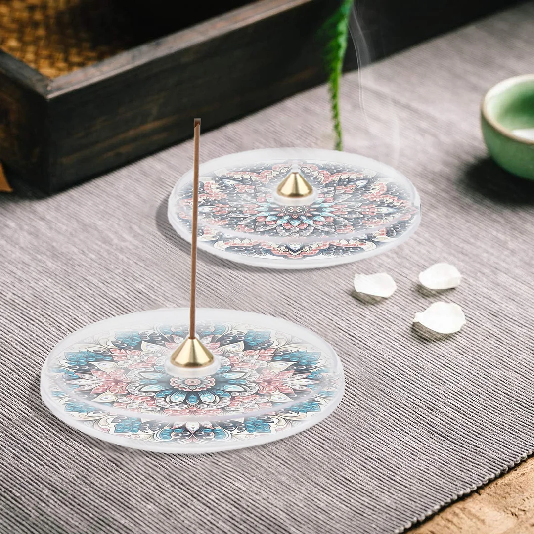 4pcs DIY Diamond Painting Incense Tray Incense Burner Stick Holder (Mandala)