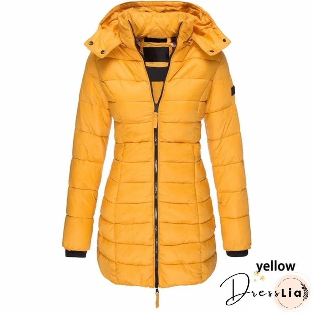 New Women Winter Long Coat Thicken Warm Hooded Cotton Padded Puffer Jacket Overcoat