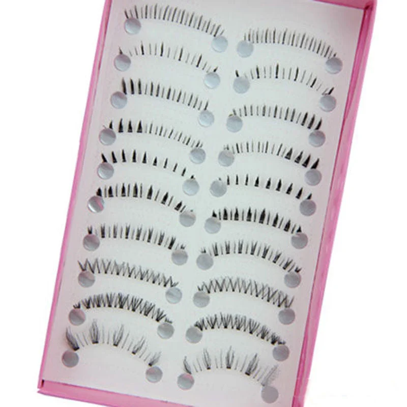 10 Pairs Pro Makeup Different Style Lower Under Bottom Eye Lashes Extension False Eyelashes Tools