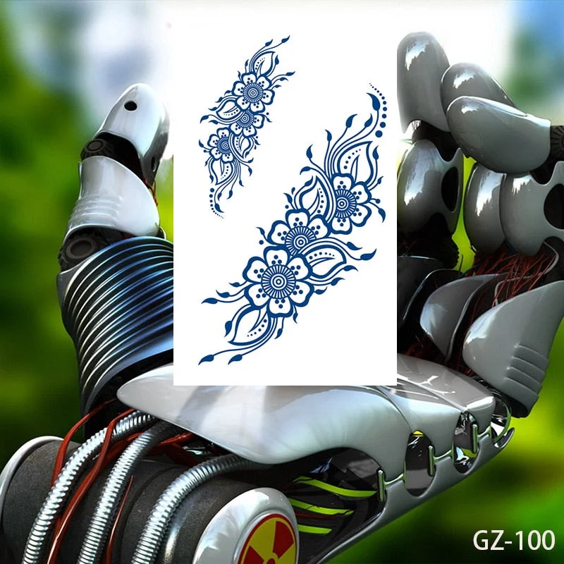 Temporary Waterproof Tattoos Stickers Creative Necklace Flowers Juice Ink Lasting Sexy Girls Arm Neck Waist Buttocks Fake Tatoo