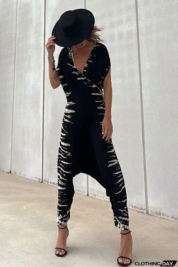 Call Me Confident Tie-dye Print Halter Stretch Jumpsuit