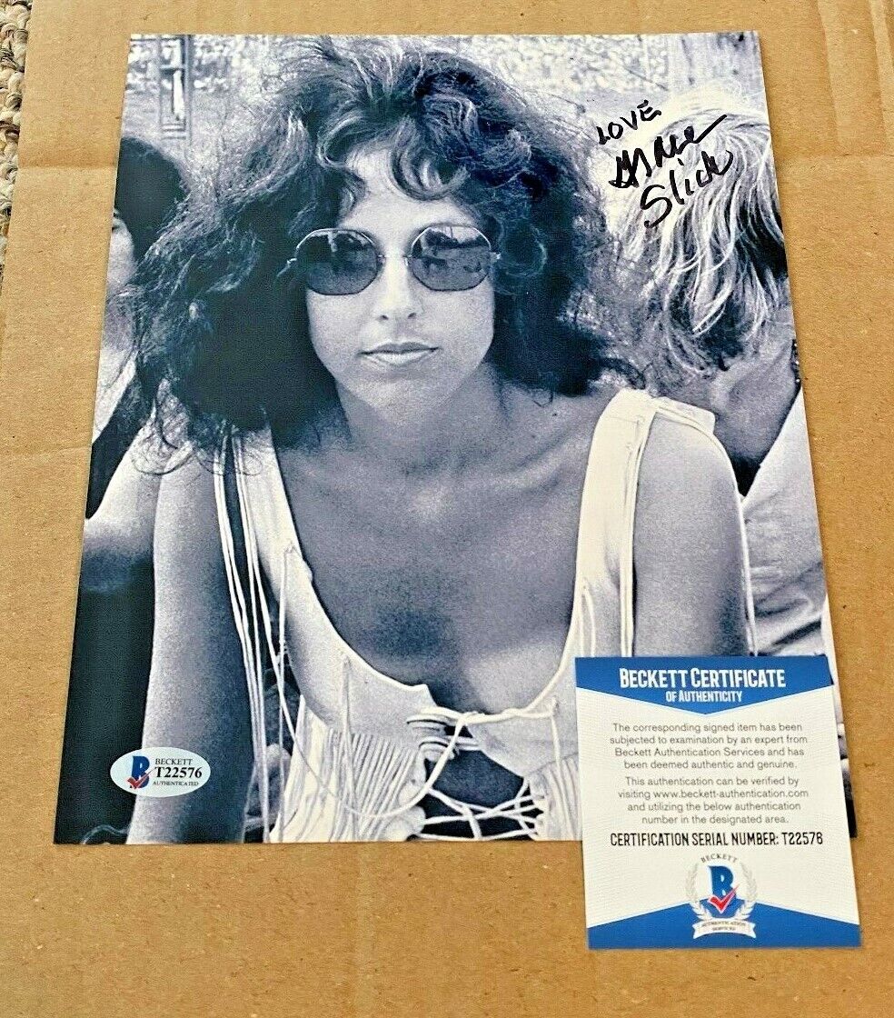 GRACE SLICK SIGNED JEFFERSON AIRPLANE 8X10 MUSIC Photo Poster painting BECKETT CERTIFIED #4