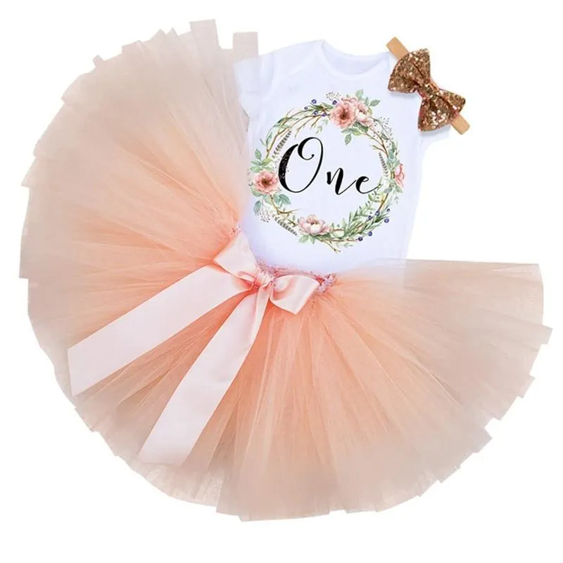 Baby Girls One Year Old Birthday Party Baptism Dress Toddler Newborn 1st Christening Gown Outfits Infant Clothing Sets Christmas
