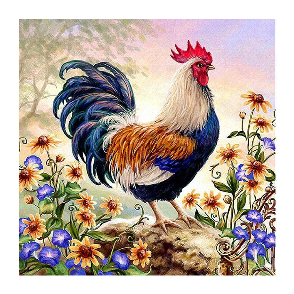 Diamond Painting - Full Round Drill - Standing Cock(30*30cm)