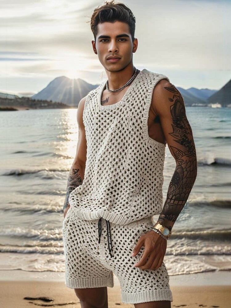 Summer Hollow Out Knitted 2-Piece Set