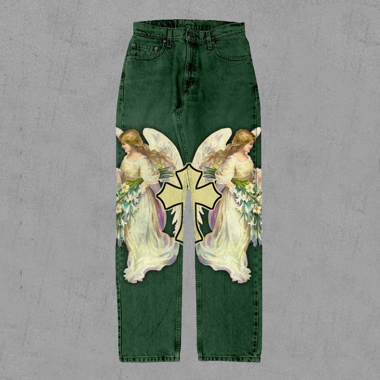 Eros Print Casual Vintage Street Jeans