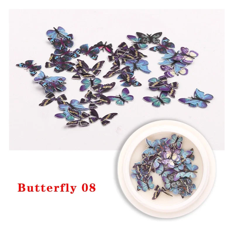 Spring Summer Flower Nail Decoration Wood Pulp Paper Mini Daisy Simulation Flower Butterfly Fashion DIY Nail Art Design Charm