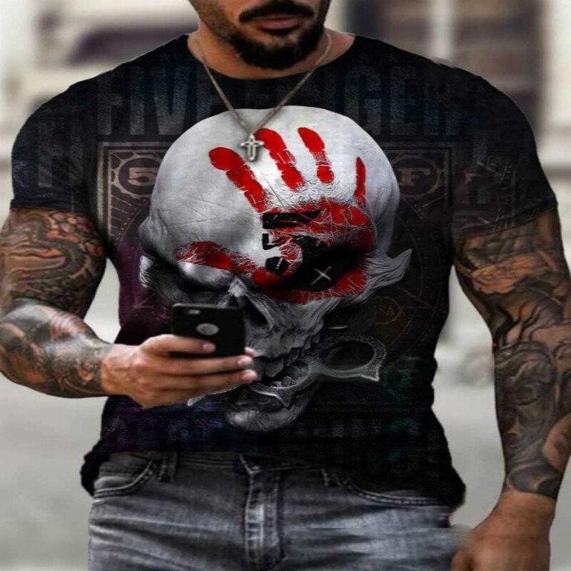 

Skull - 3D Printed Men T Shirt, 501 Original