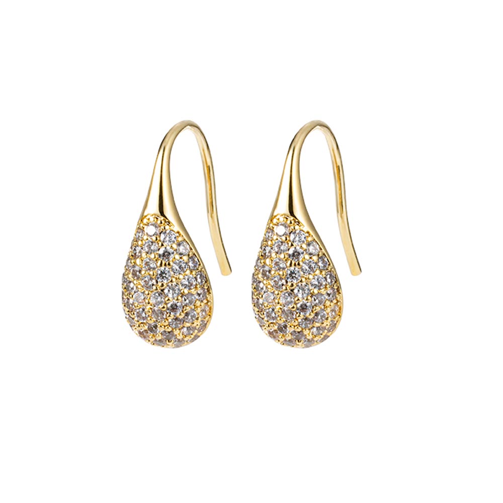 MIKAMU Teardrop Dangle Earrings 14K Gold Plated 5A Cubic Zirconia Water Drop Dangle Earrings for Women Jewelry Gifts