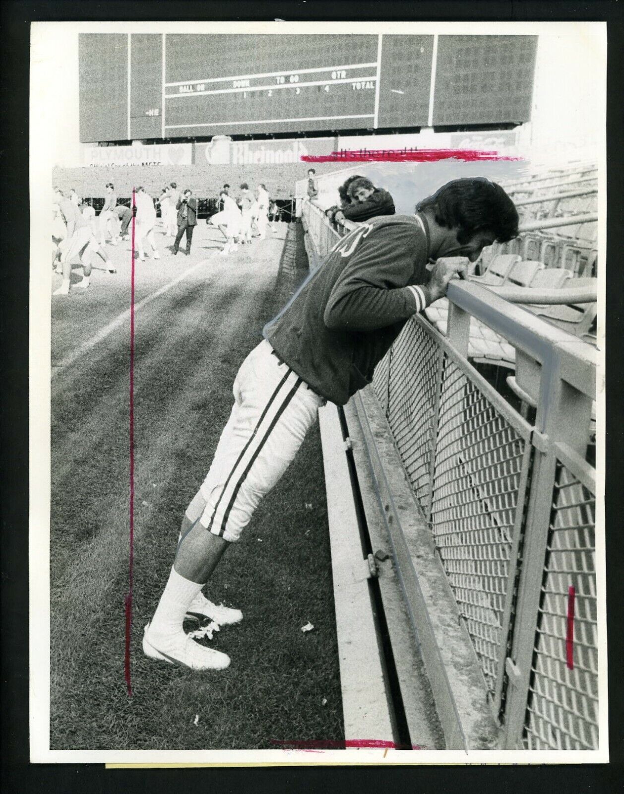 Joe Namath isometric exercise Shea Stadium 1971 Press Photo Poster painting New York Jets