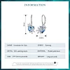 925 Sterling Silver Blue Crystal Heart Ear Buckles 