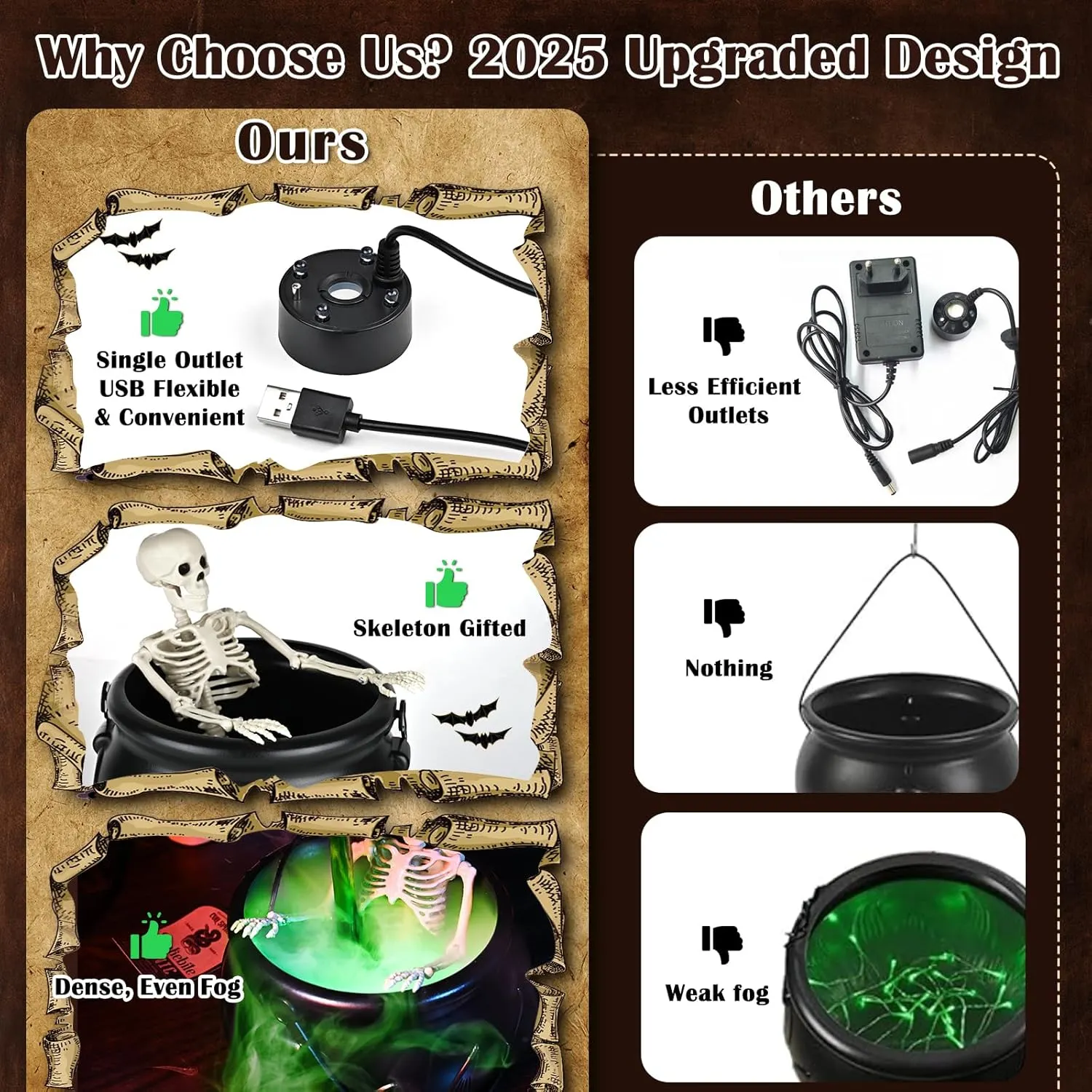 Halloween cauldron setup