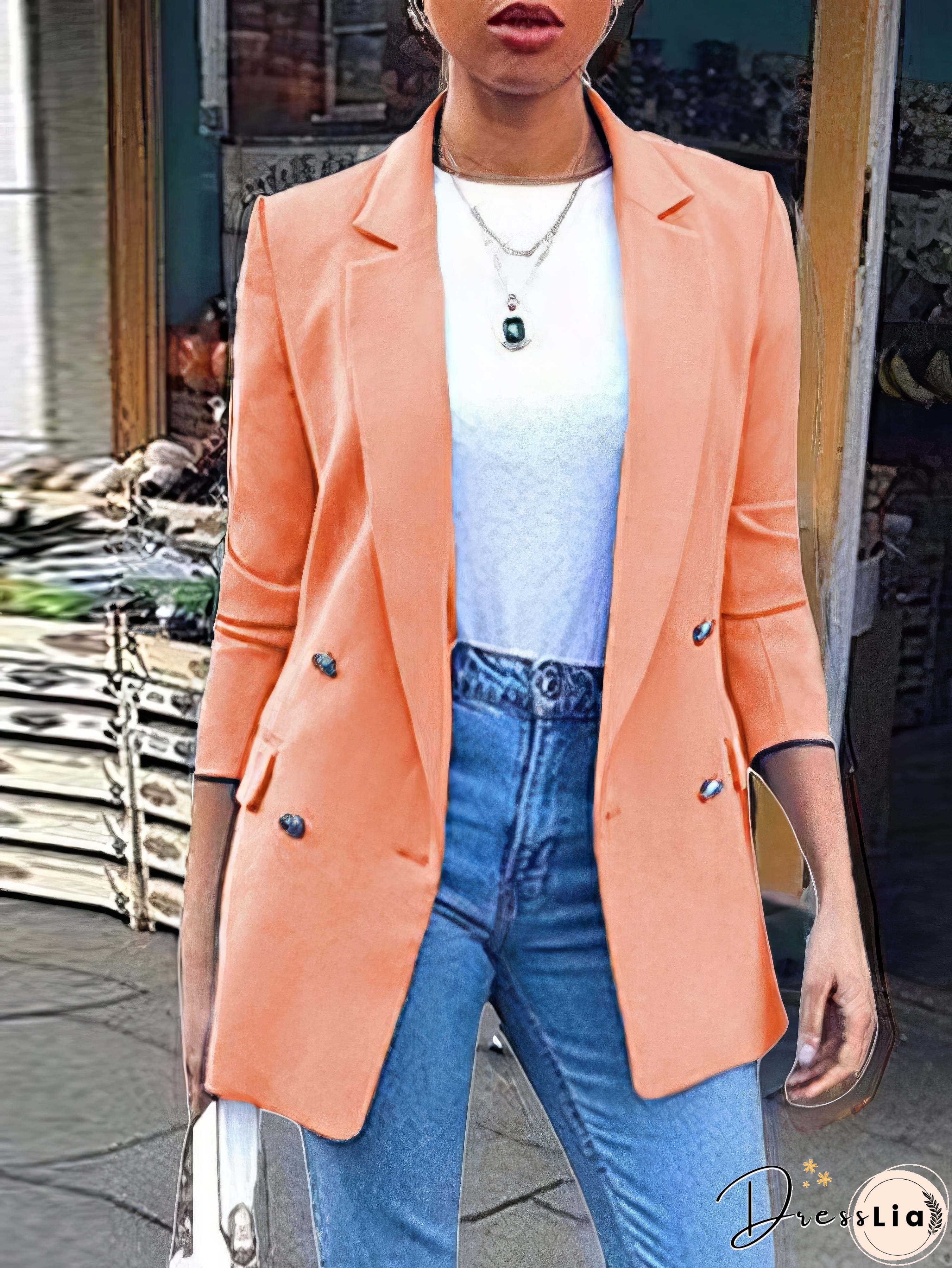 Relaxed-Fit Solid Blazer