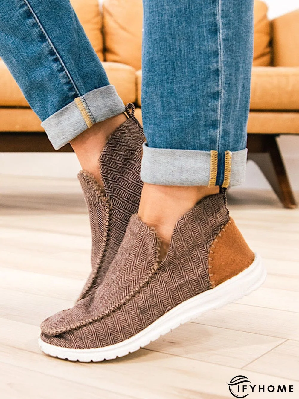 Womens's Warm Lined Slip On Canvas Shoes | IFYHOME
