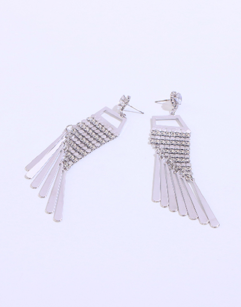 Gold Super Fairy Earrings With Tassels And Diamonds