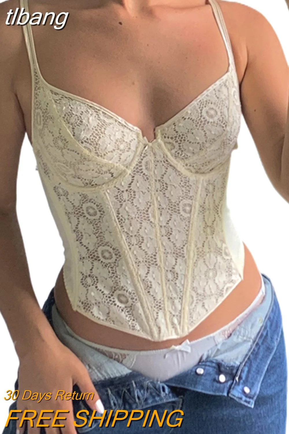 tlbang y2k Corset Tops Women Sleeveless Short Summer Crop Top Shirt 2023 New Party T-shirts Sweet Aesthetic Floral Lace Cami
