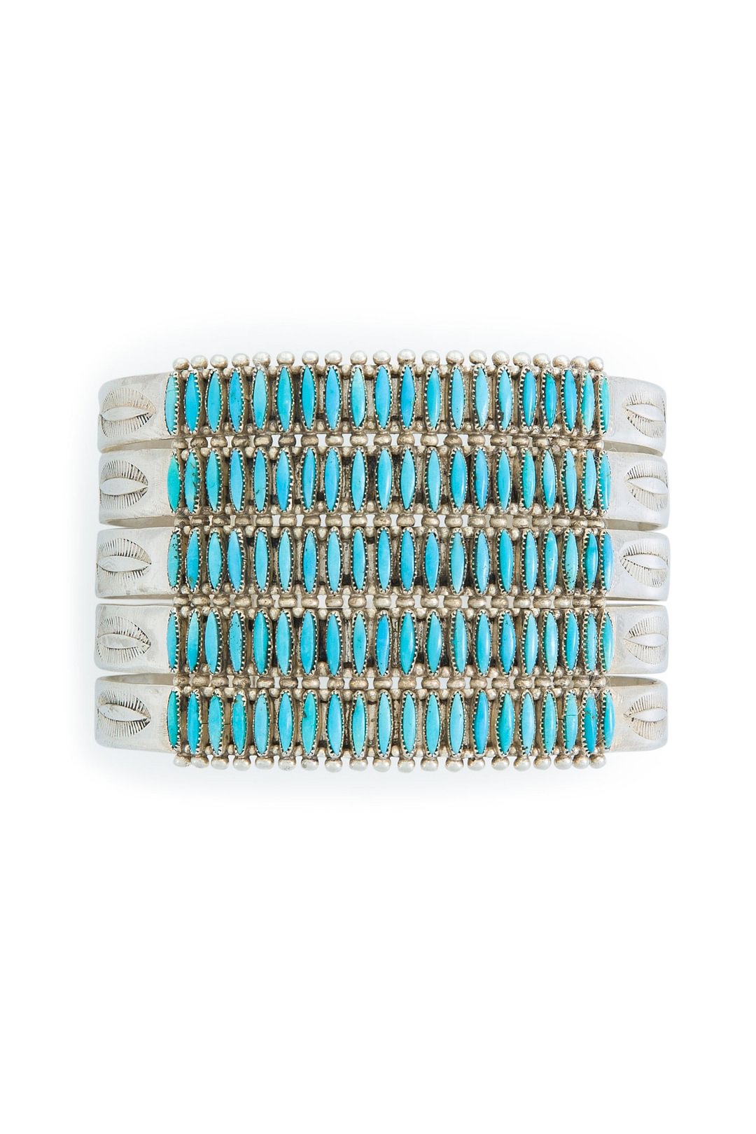 Cuff, Turquoise, Needlepoint, 5 Row, Zuni, Vintage, 2629