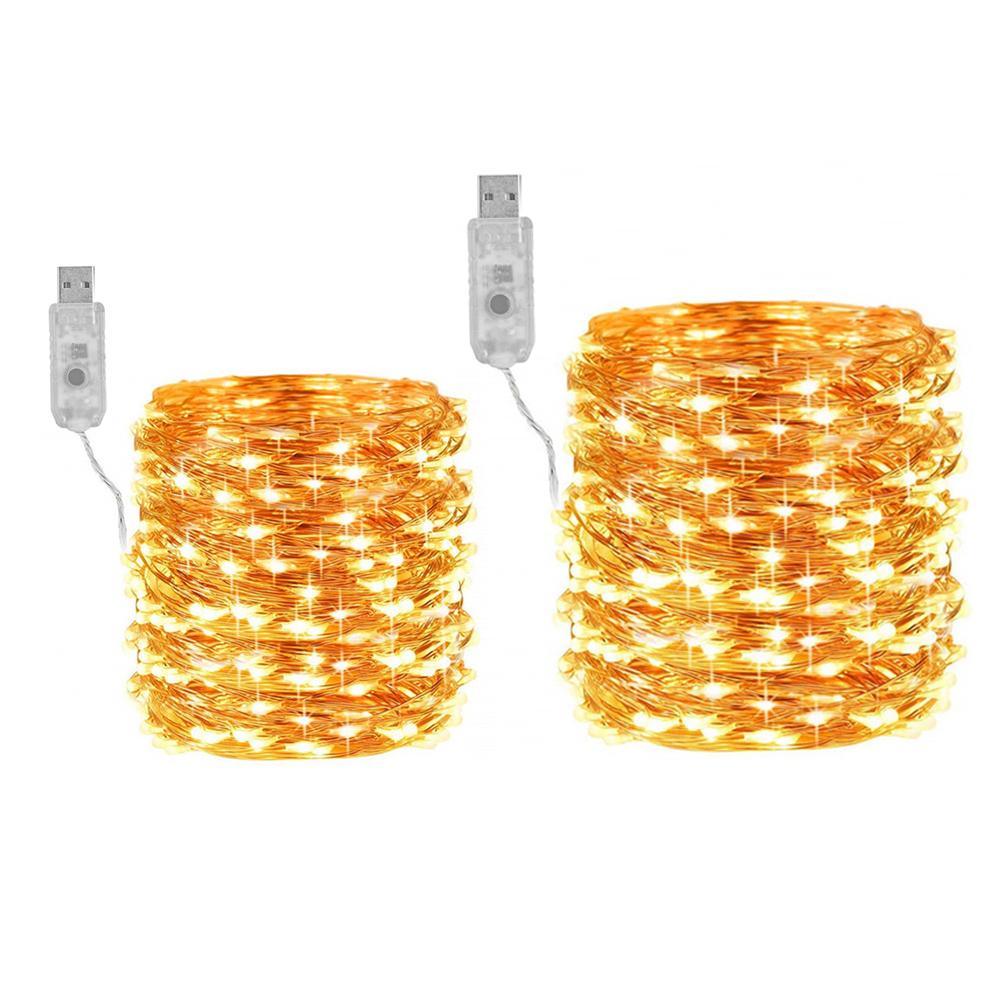 

12/22m 100/200LED USB Copper Wire String Light Wedding Home Decorative Lamp, 22m-200led, 501 Original