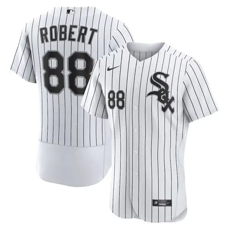 Men's Chicago White Sox #88 Luis Robert  White/Black Home Authentic Player Jersey