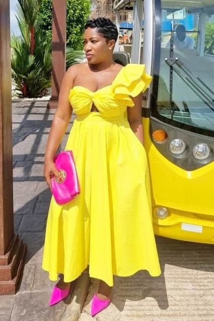 Vacation One Shoulder V Neck Slit Maxi Dresses