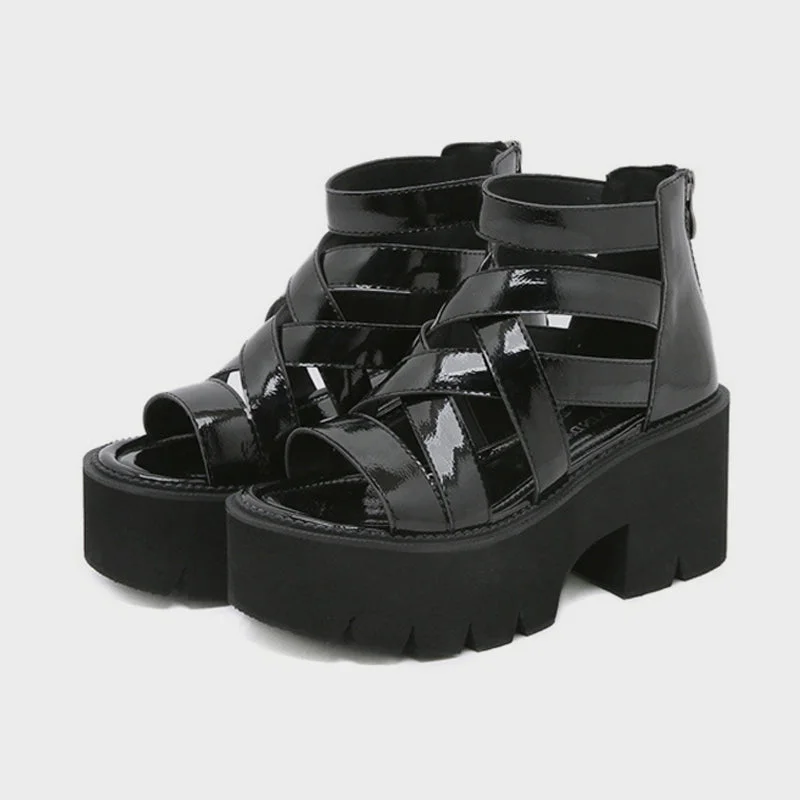 Hollow Out Platform Sandals