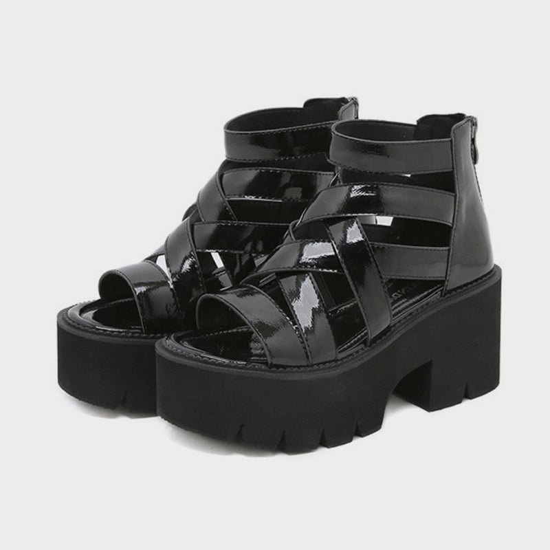 Hollow Out Platform Sandals