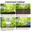 Humidim&egrave;tre num&eacute;rique 3 en 1 pour sol v&eacute;g&eacute;tal avec pH/humidit&eacute;/temp&eacute;rature