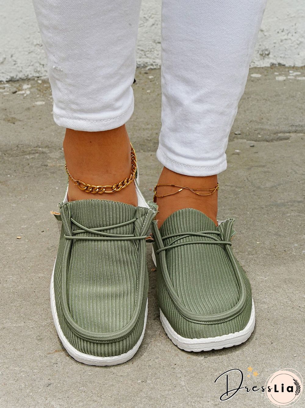 Casual Light Lace Up Flats Canvas Shoes